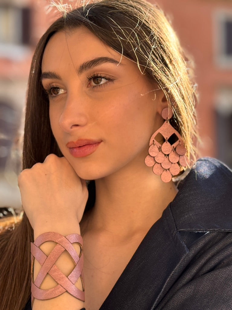 GRAPPOLO EARRINGS - Gold / Tiffany Green / Chocolate