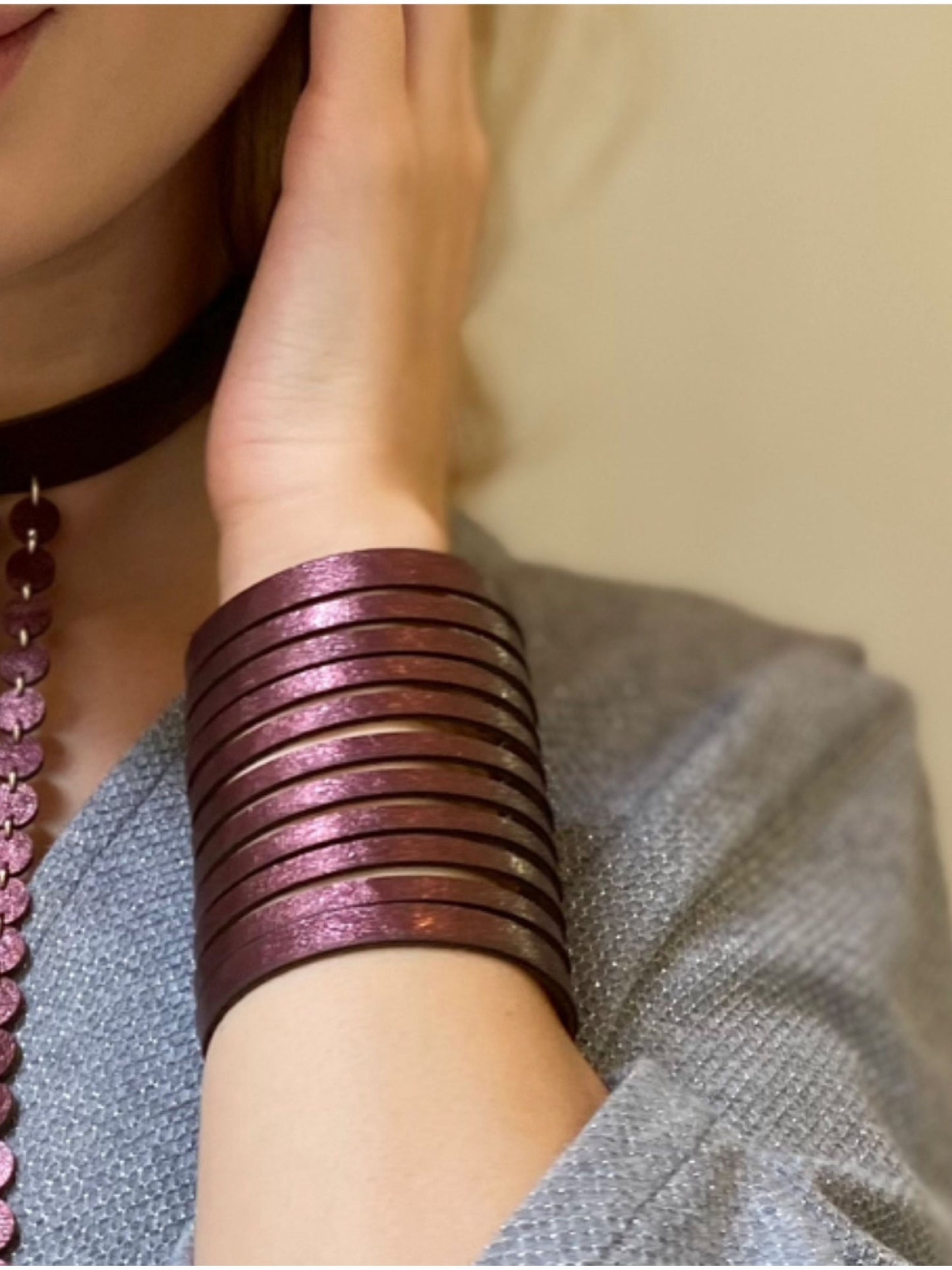 Bracciale NASTRI - Burgundy Cangiante