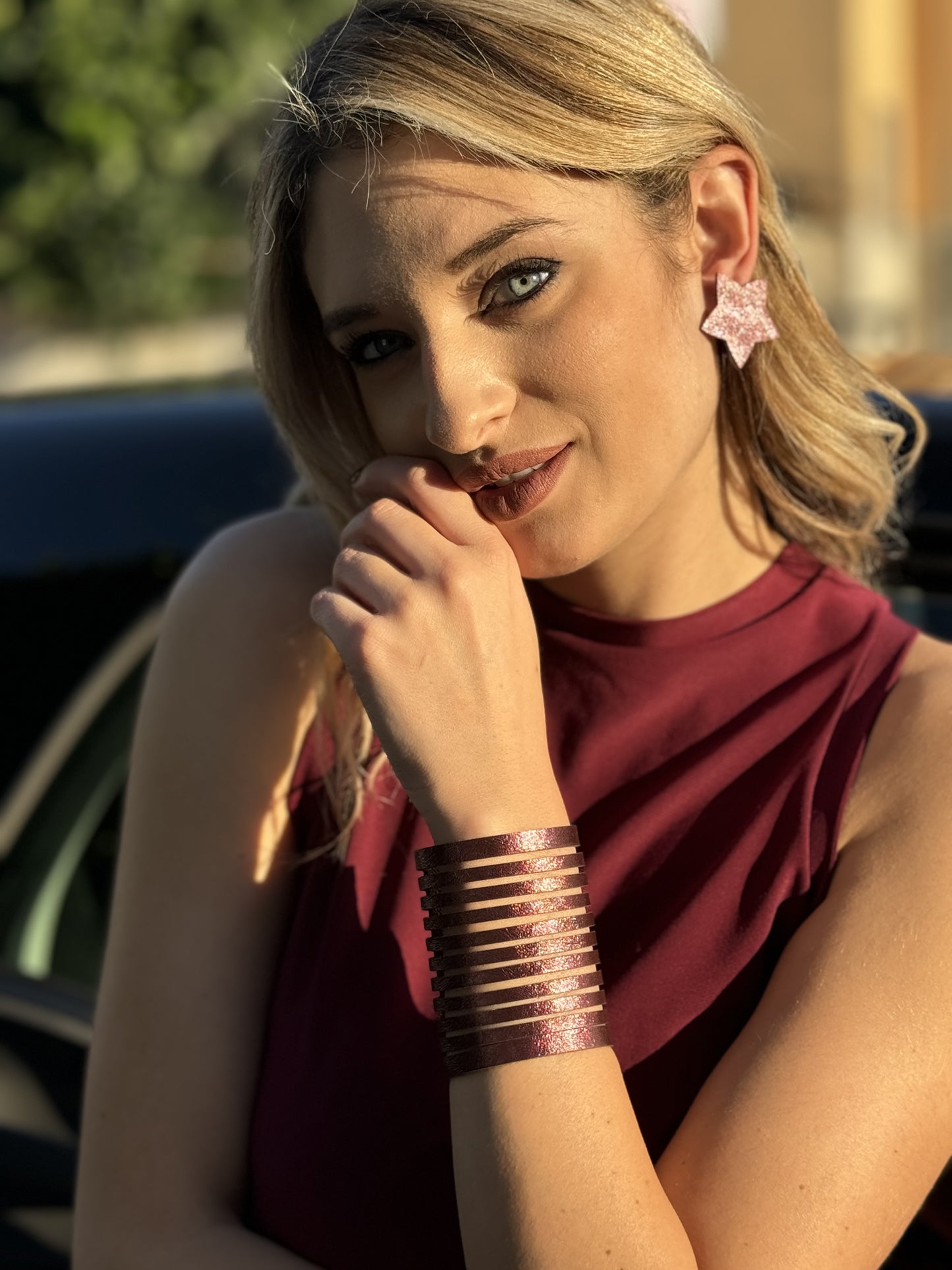 Orecchini STELLA - Burgundy Cangiante