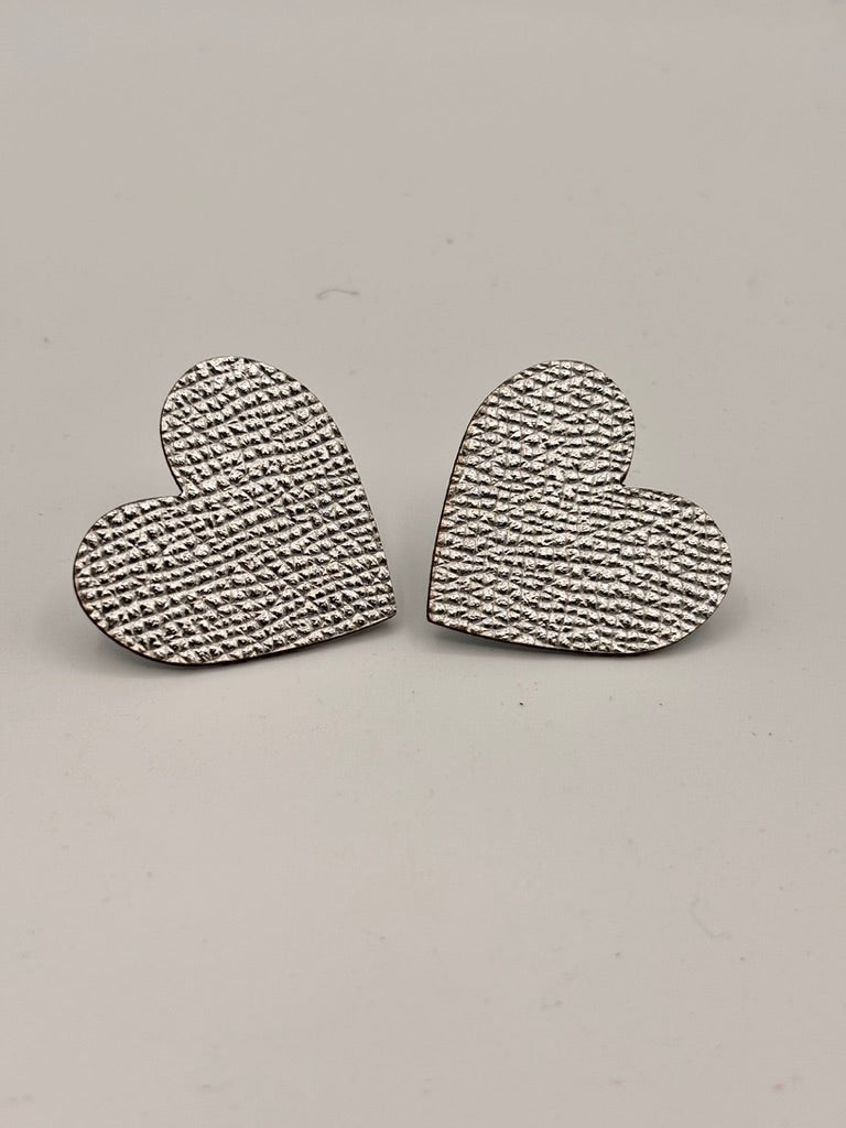 Orecchini CUORE - Argento Martellato