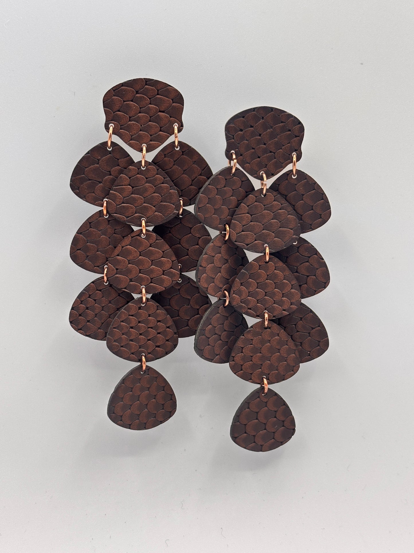 Orecchini PETALI - Marrone Rettile Mat