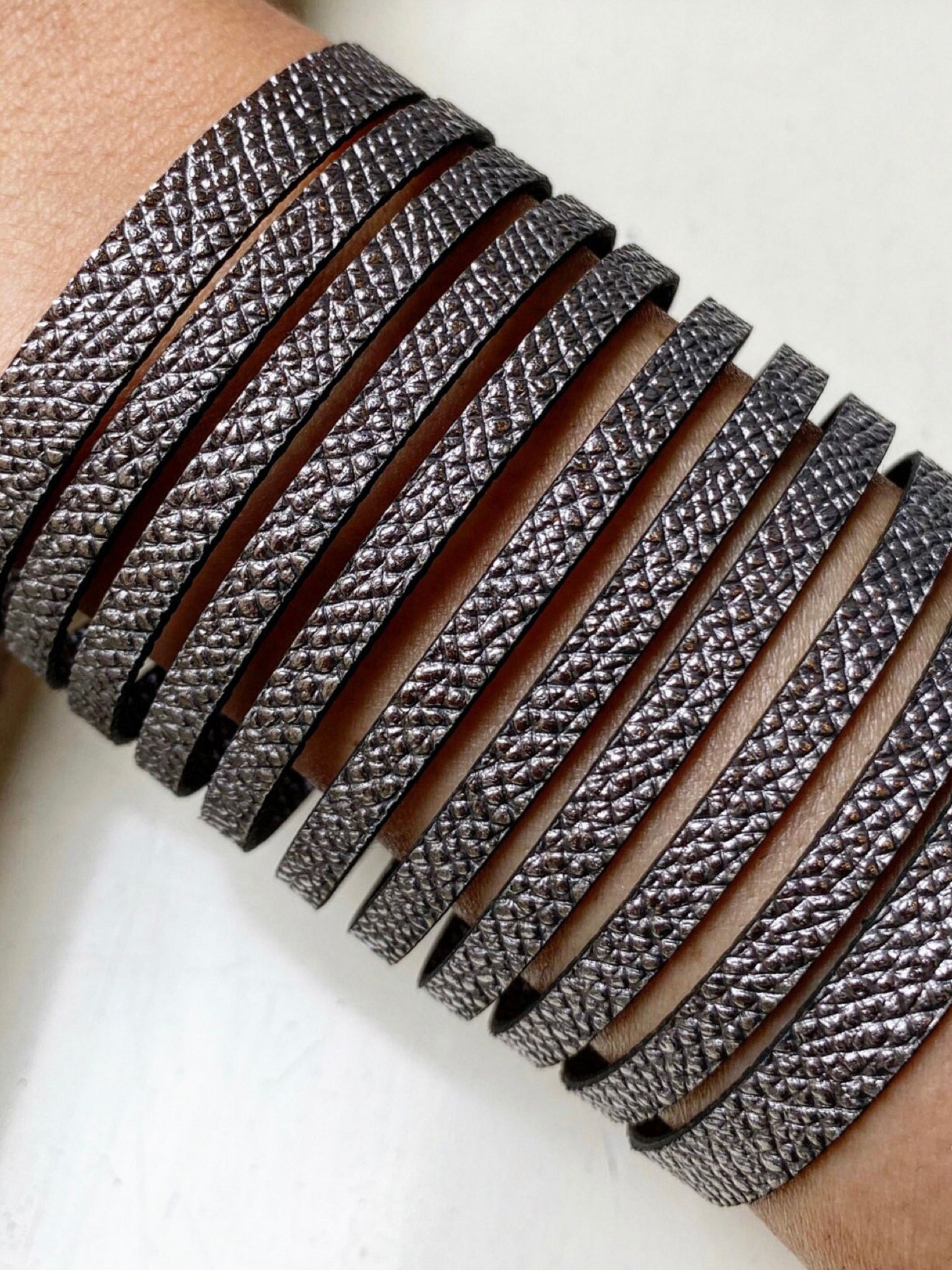 Bracciale NASTRI - Grigio Piombo Martellato