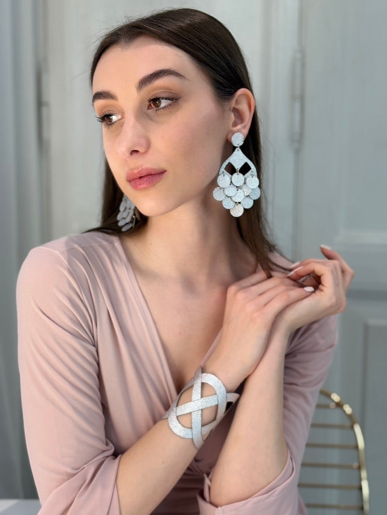 GRAPPOLO EARRINGS - Gold / Tiffany Green / Chocolate