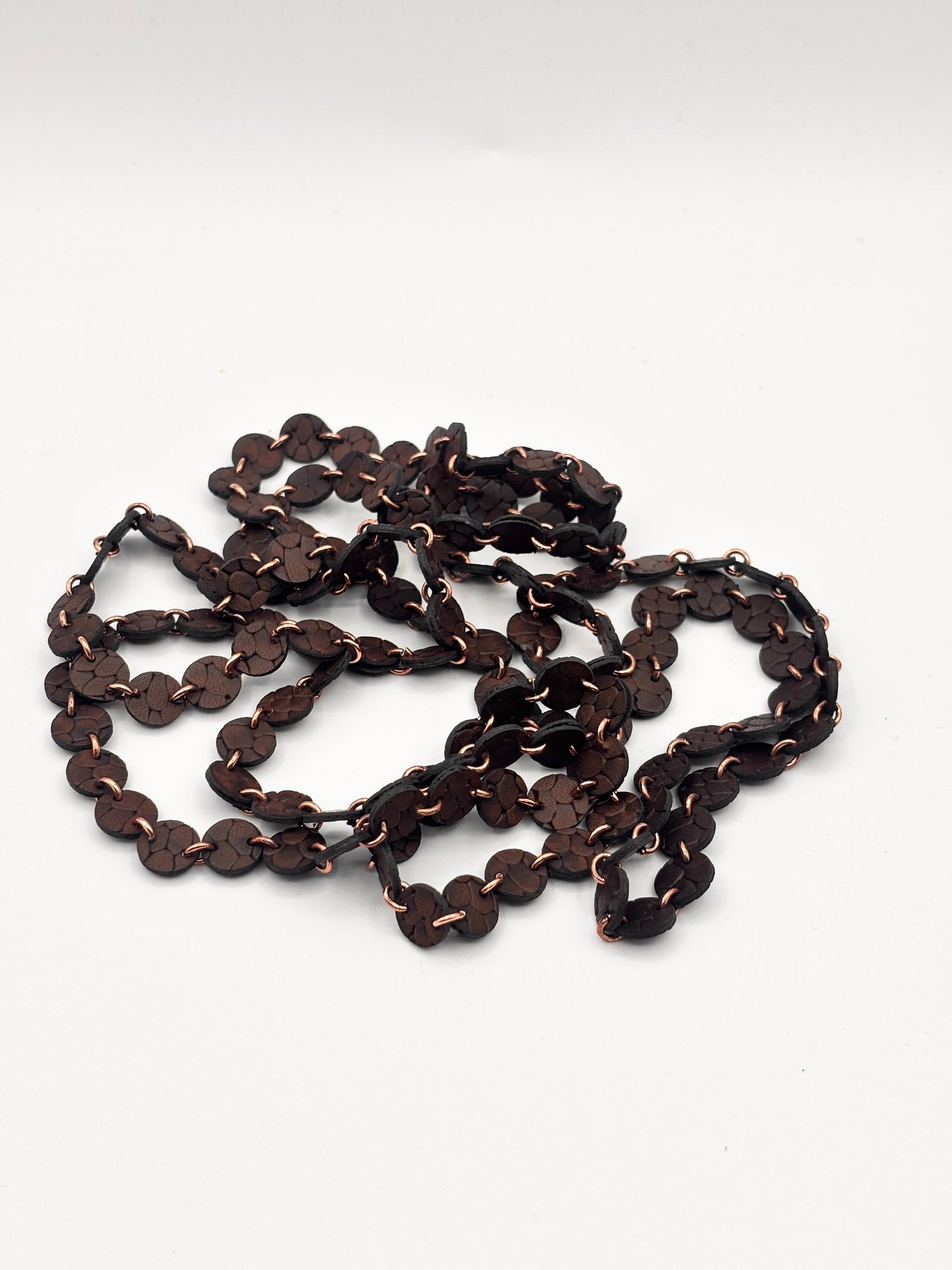 Collana BOLLICINE - Marrone Rettile Mat