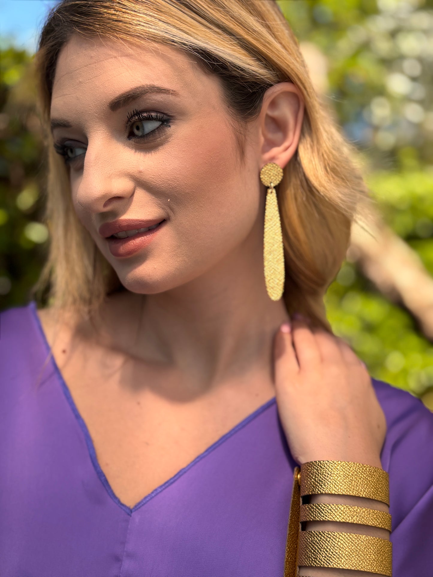 Orecchini GOCCIA - Oro Martellato