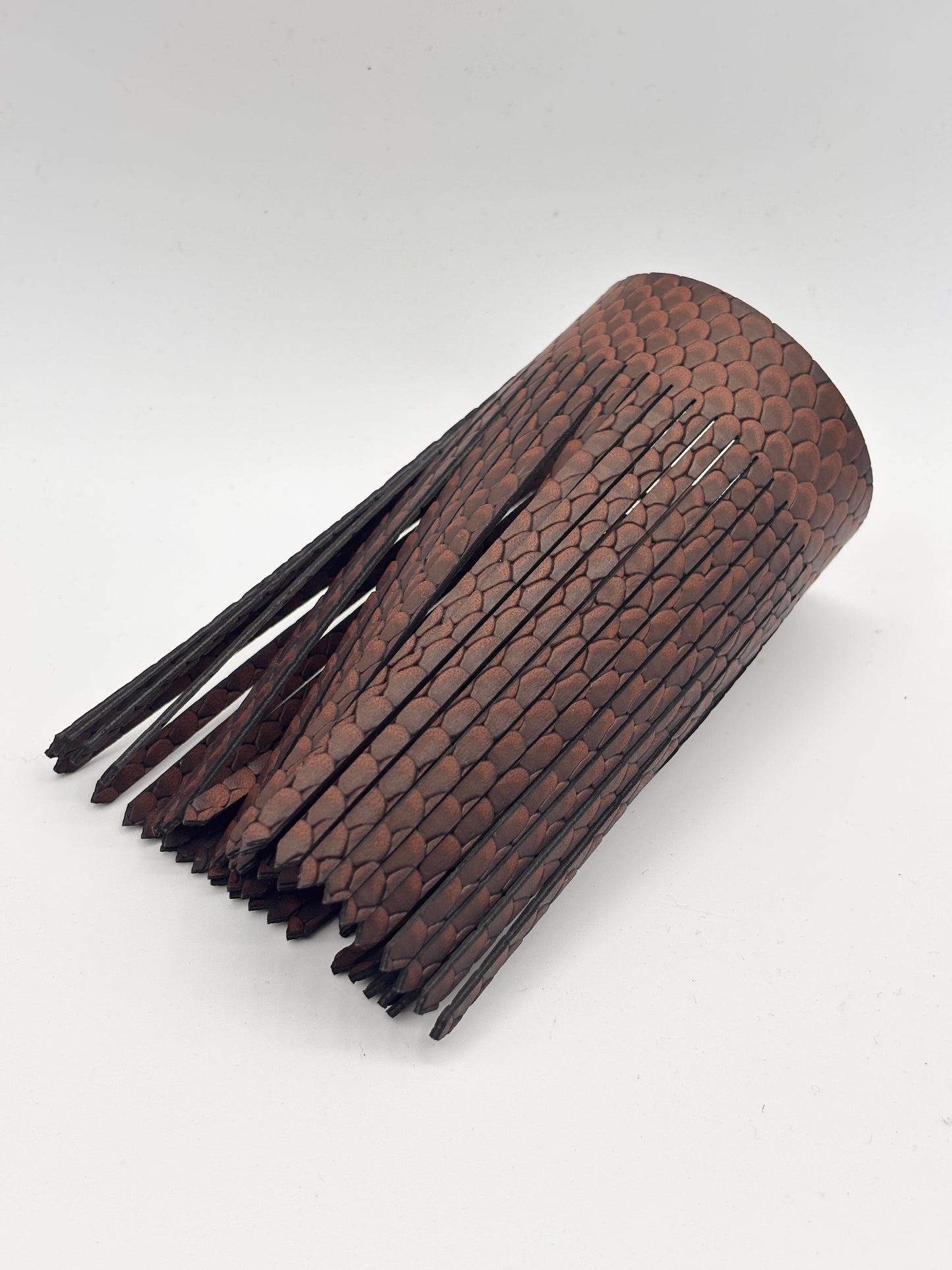 Bracciale FRANGE LUNGHE - Marrone Rettile Mat