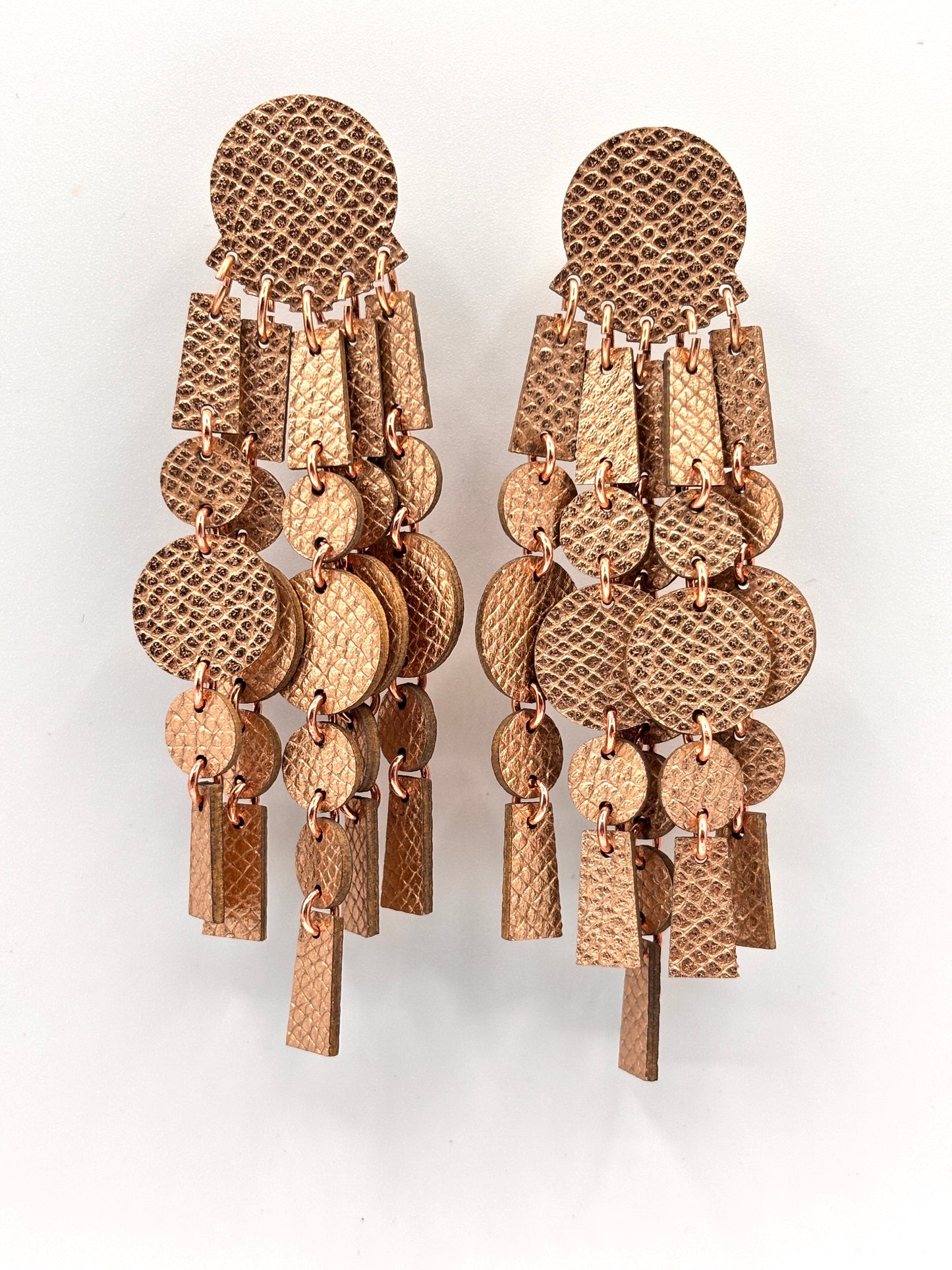 Orecchini PENDAGLI - Oro Rosa Martellato
