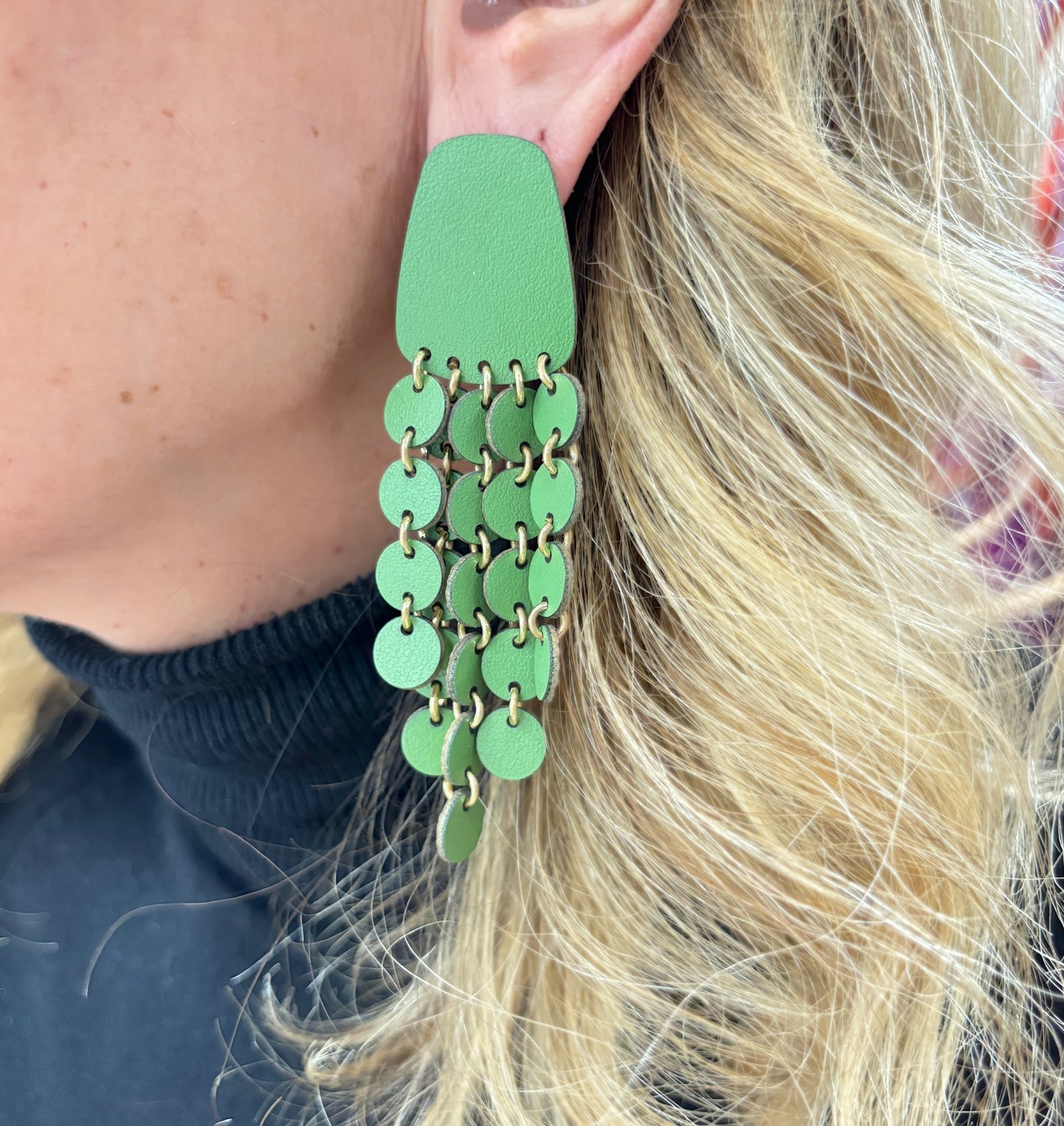 Orecchini BOLLICINE - Verde Oliva