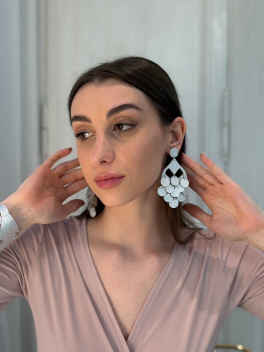 Orecchini GRAPPOLO - Argento Martellato