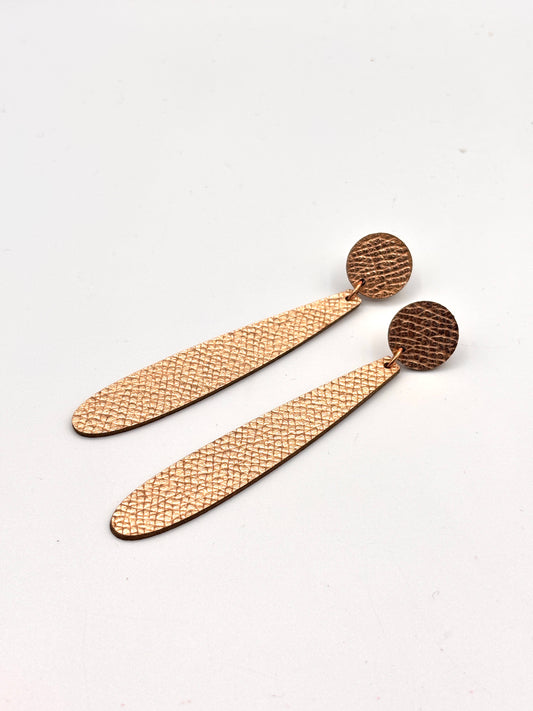Orecchini GOCCIA - Oro Rosa Martellato