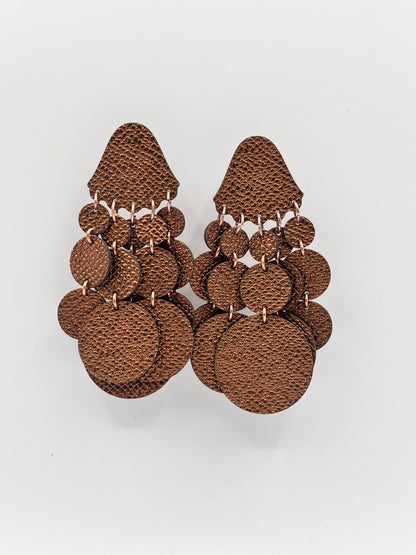 Orecchini BOLLE SMALL - Marrone Martellato