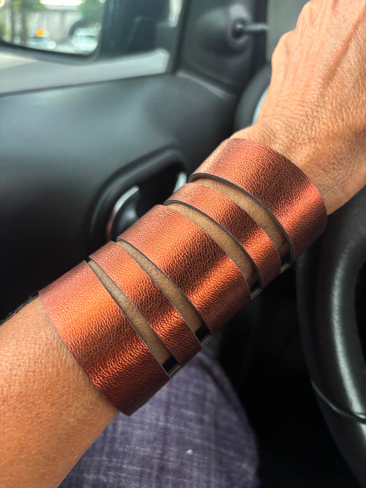 Ribbon Bracelet - Black Reptile Mat