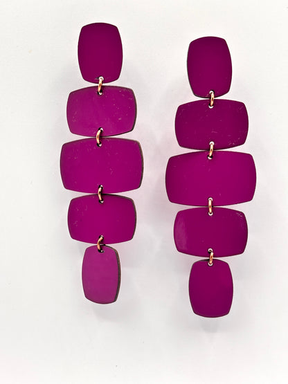 RECTANGLE EARRINGS - Rose Gold