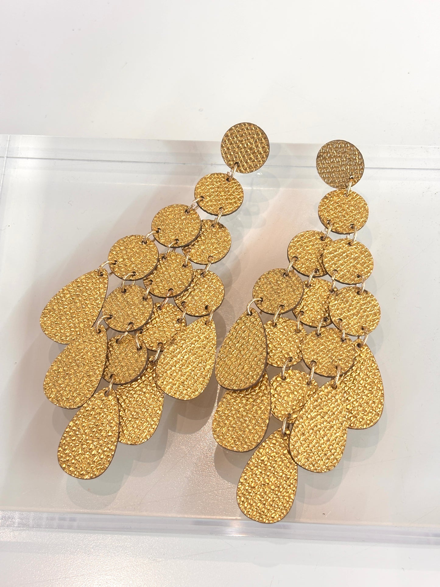 Orecchini CHANDELIER GOCCE - Oro Martellato