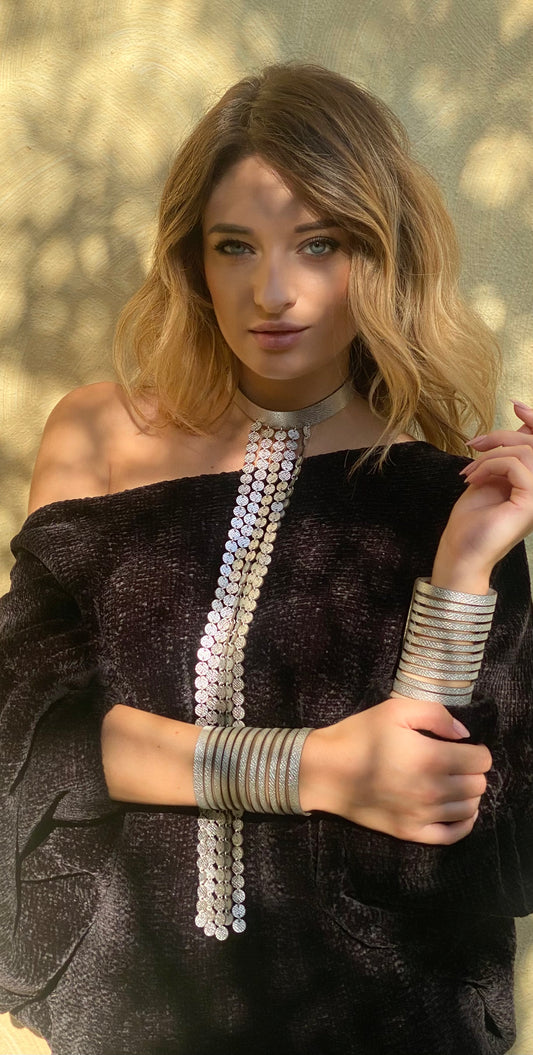 Collana MULTIFILO - Argento Martellato