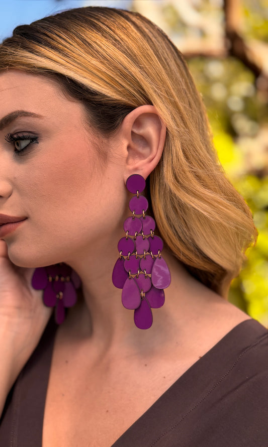 CHANDELIER EARRINGS - Wine