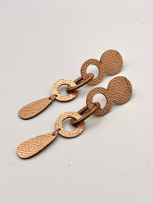 Orecchini INCASTRI - Oro Rosa Martellato