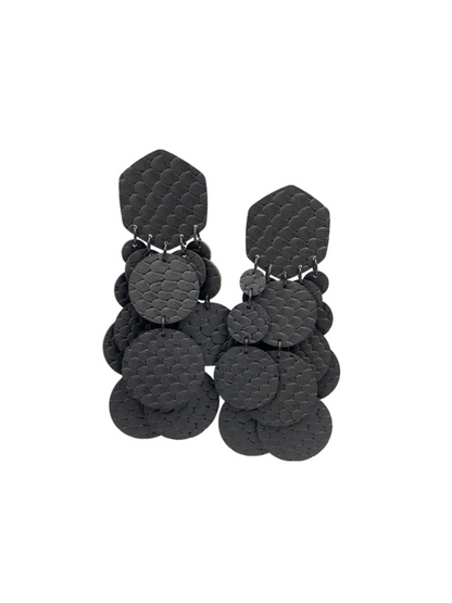 BUBBLES EARRINGS - Matte Reptile Black