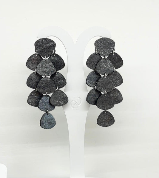 Orecchini PETALI - Grigio Antracite Cangiante