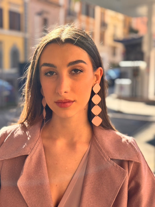 Orecchini ROMBI - Rosa Cipria