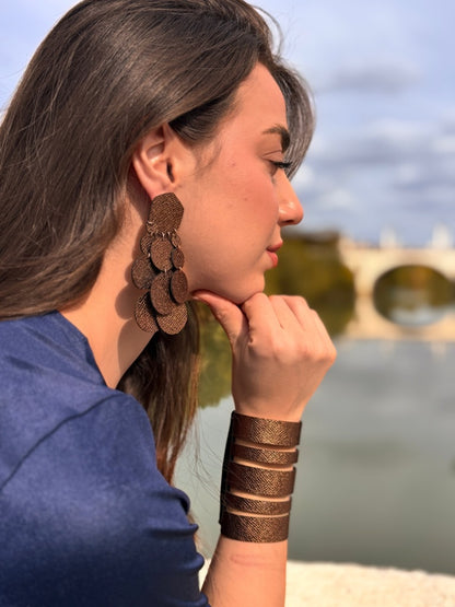 Bracciale POLSIERA - Marrone Martellato