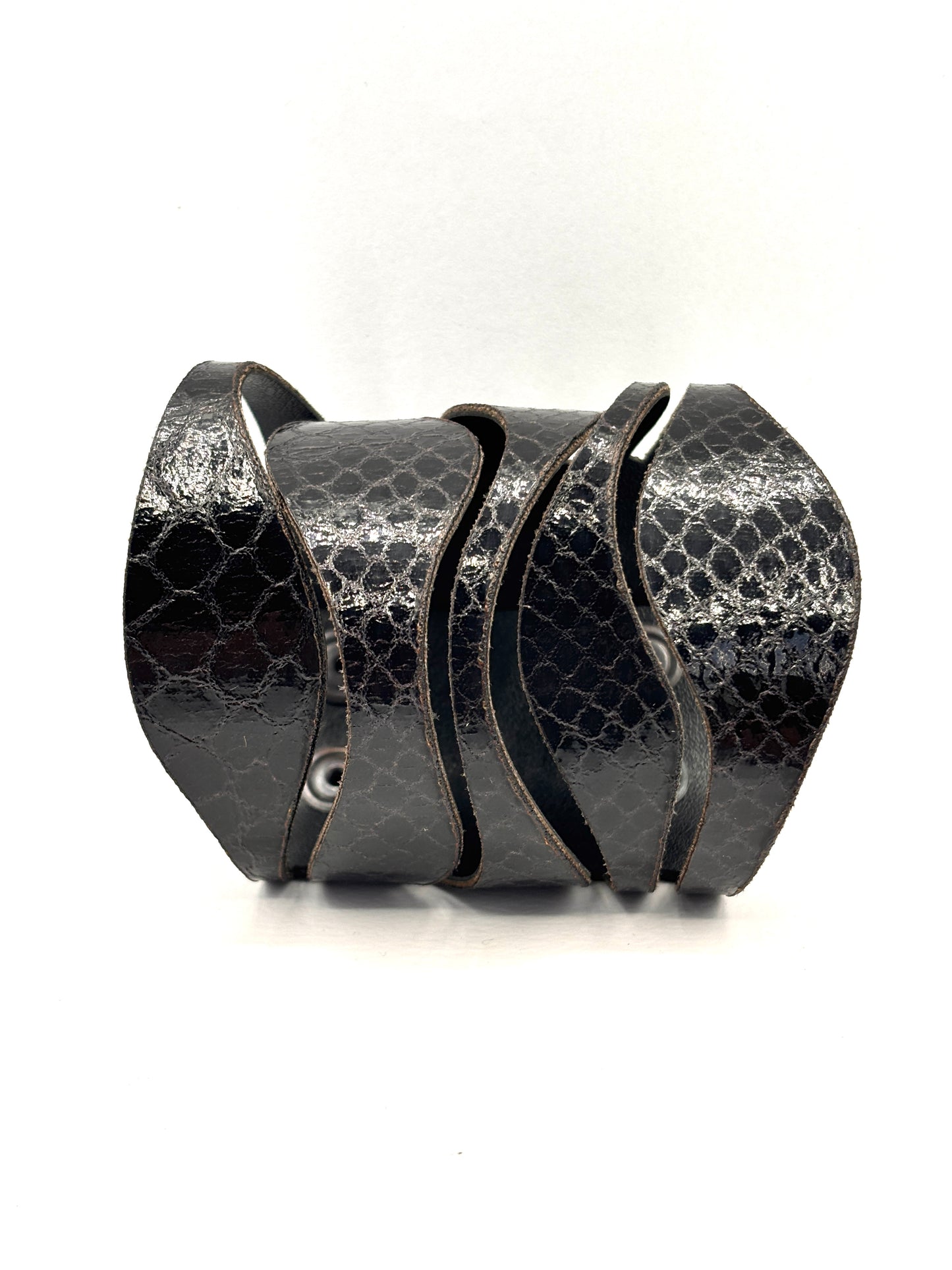 Intreccio Bracelet - Black Reptile Mat