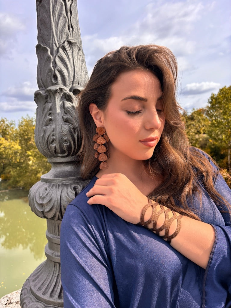 Bracciale RIFLESSI - Marrone Martellato