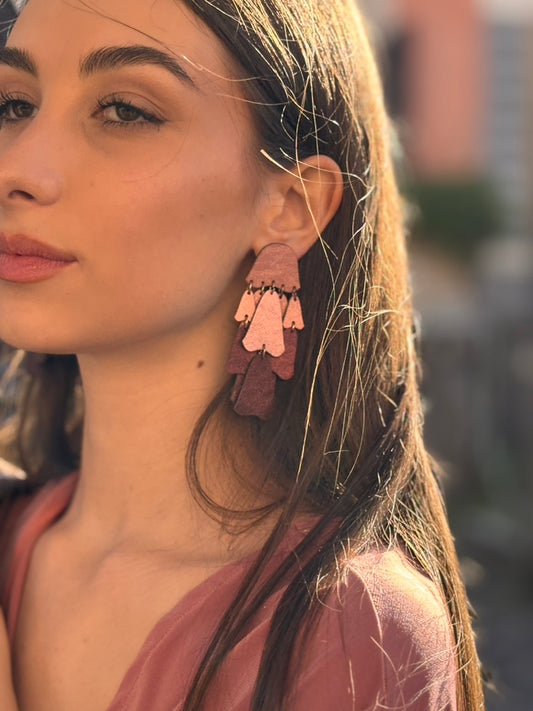 Orecchini CAMPANULE - Rosa Cangiante/Burgundy