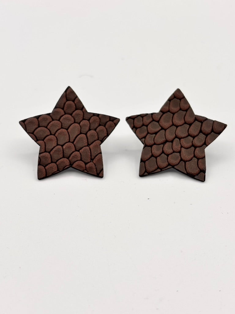 Orecchini STELLA - Marrone Rettile Mat