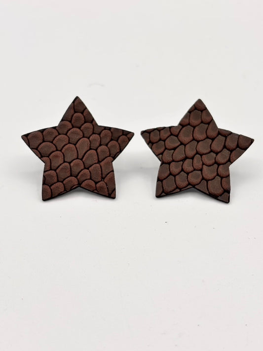 Orecchini STELLA - Marrone Rettile Mat