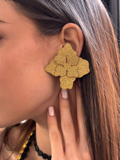 Orecchini FIORE - Oro Martellato