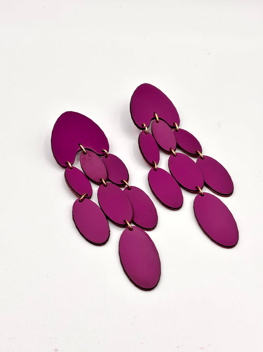 RECTANGULAR EARRINGS - Fuchsia