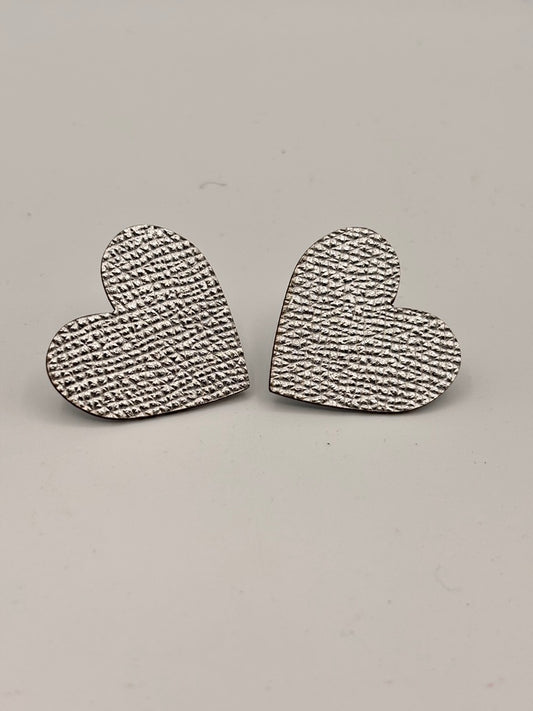 Orecchini CUORE - Argento Martellato