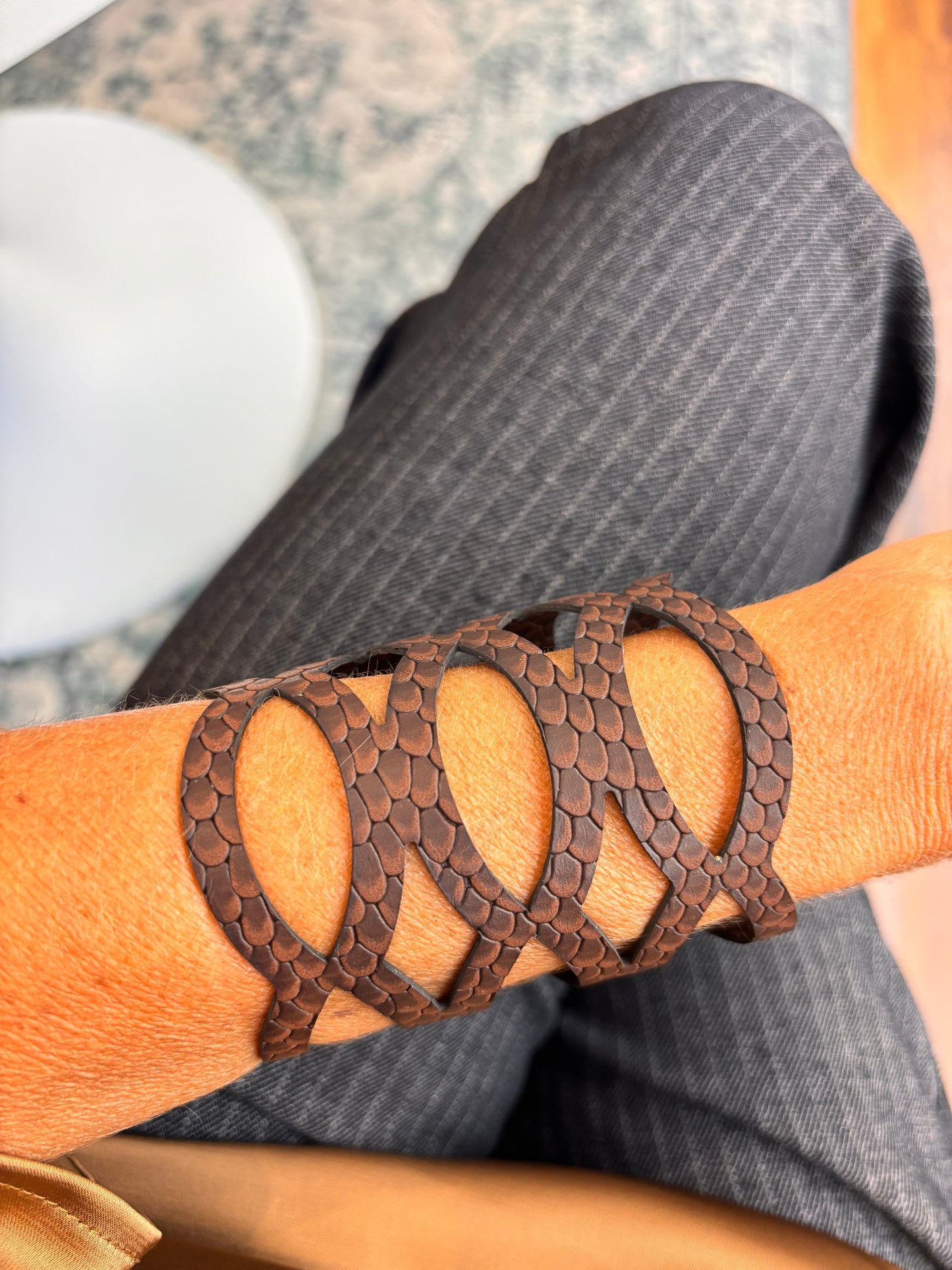 Bracciale RIFLESSI - Marrone Rettile Mat