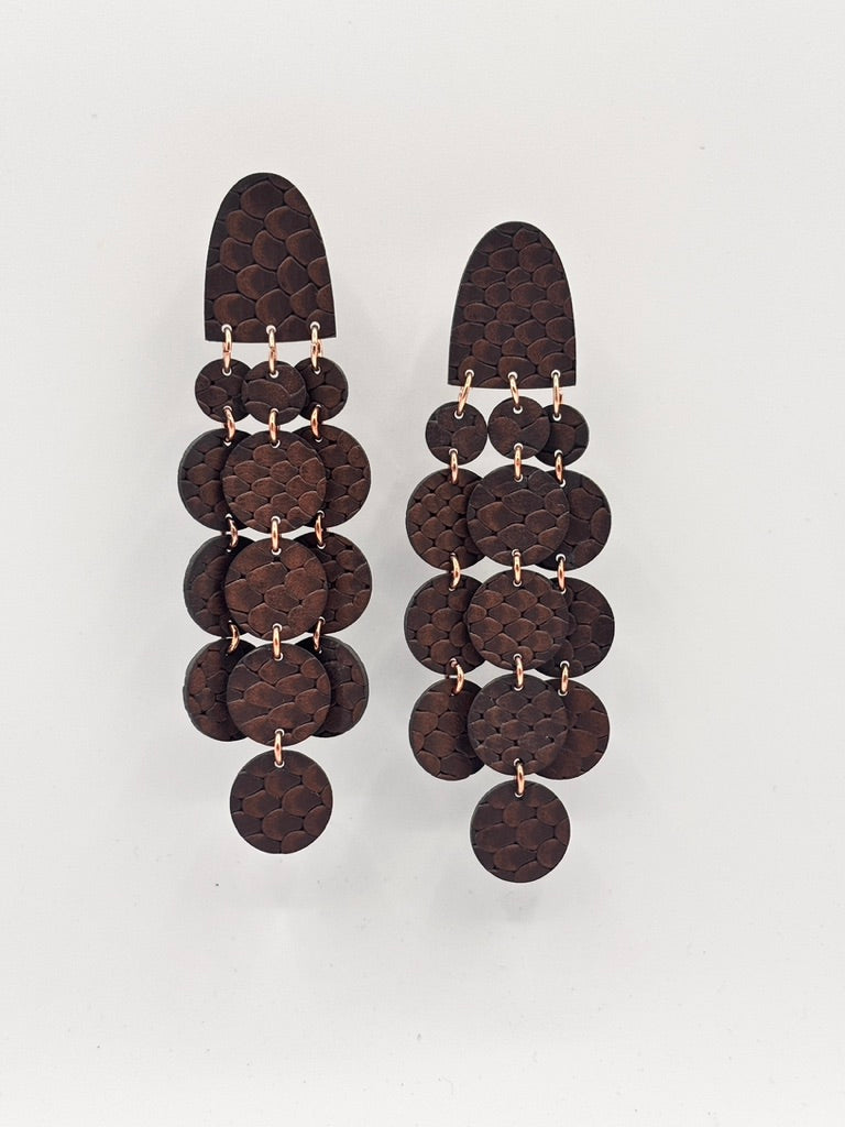 Orecchini SOFFIO - Marrone Rettile Mat