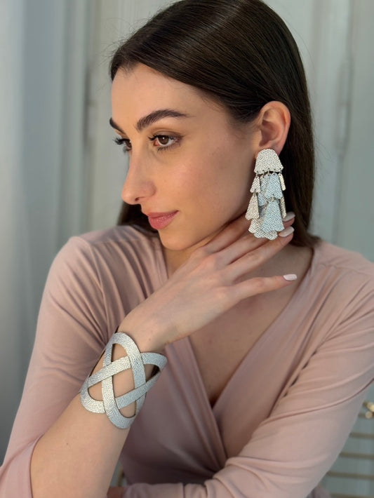 Orecchini CAMPANULE - Argento Martellato