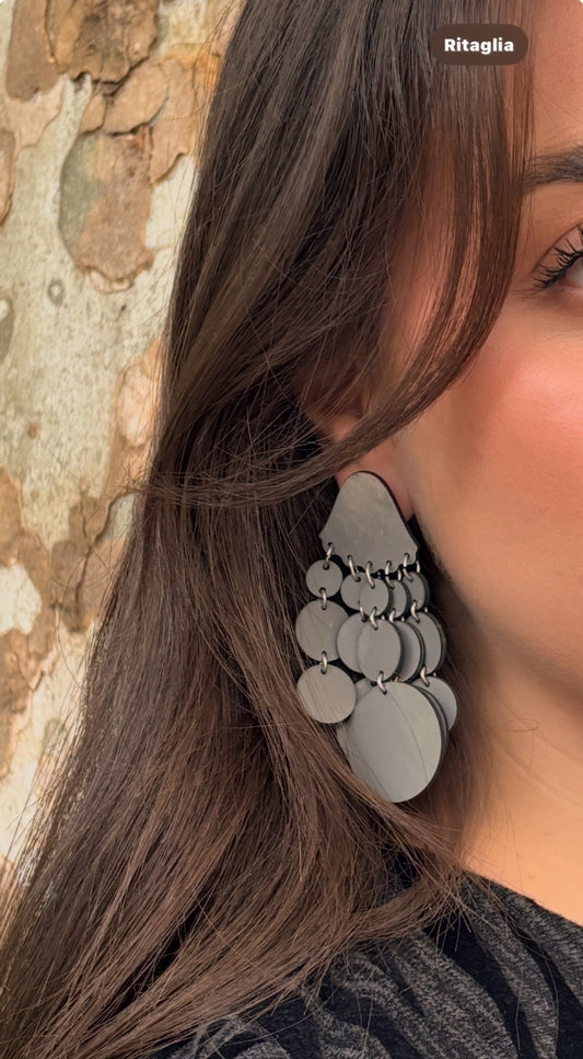 Orecchini BOLLE SMALL - Grigio Lucido