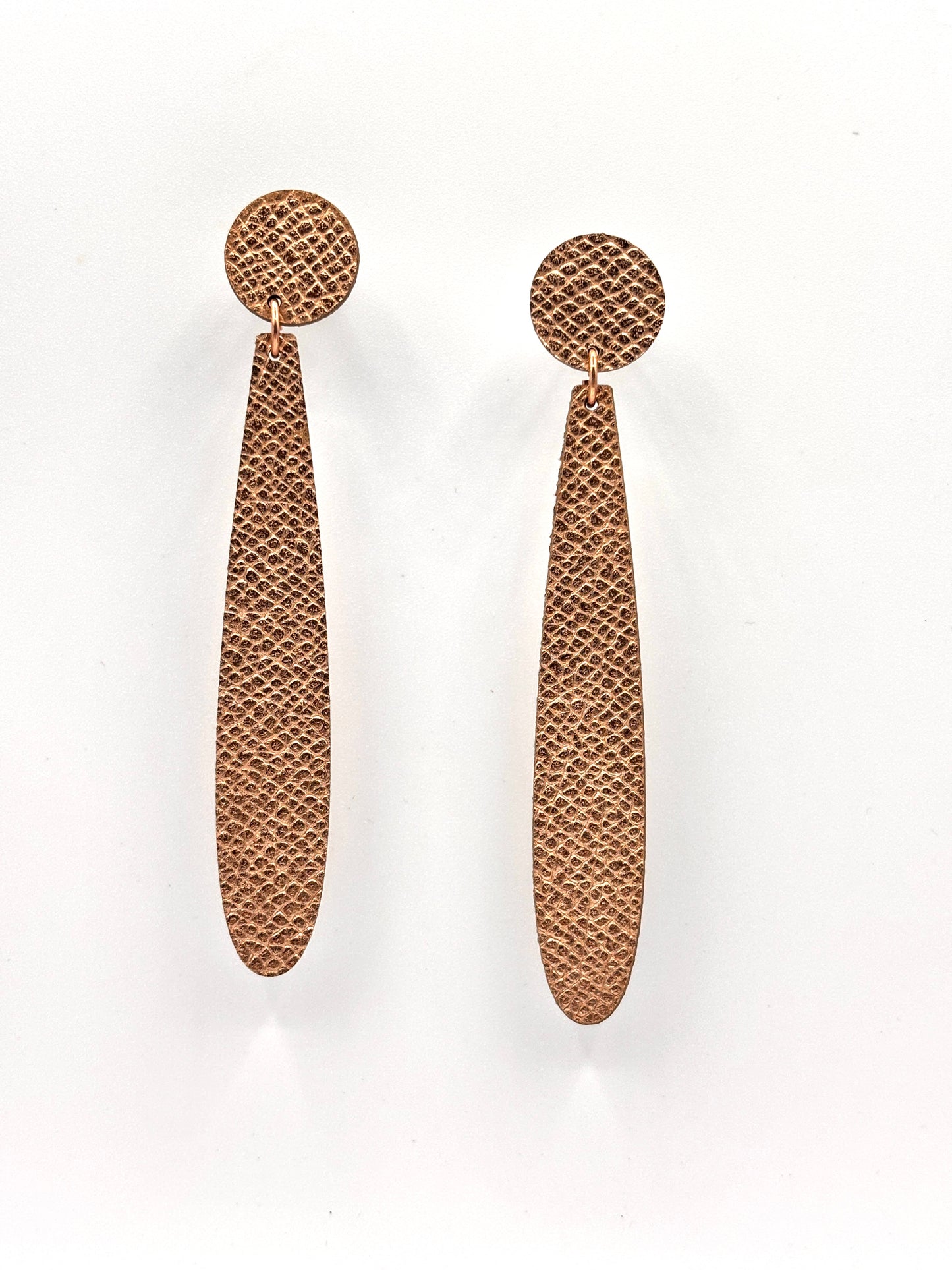 Orecchini GOCCIA - Oro Rosa Martellato
