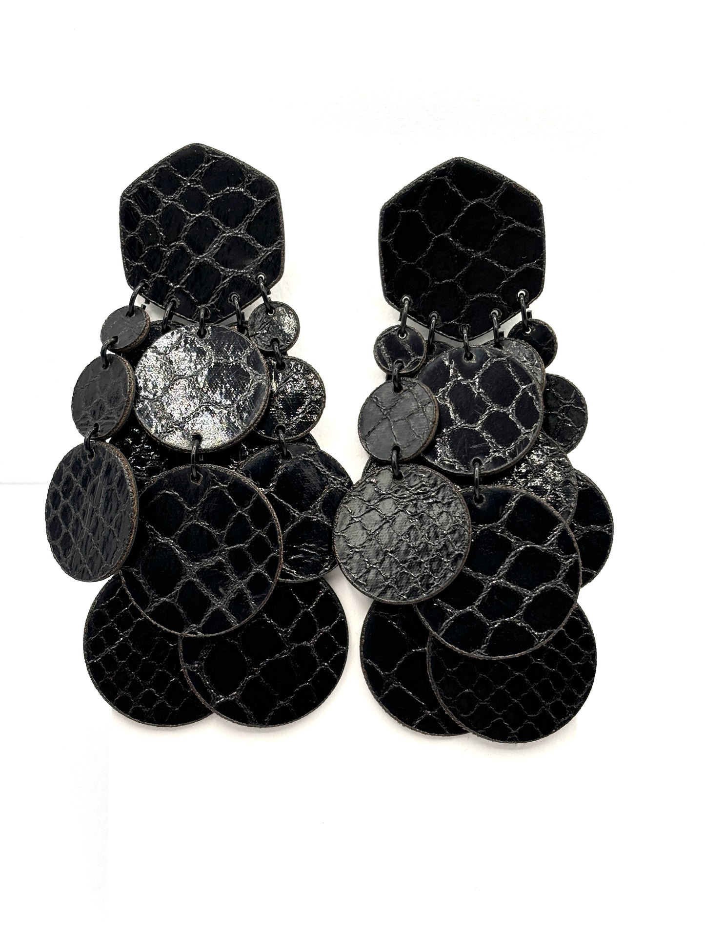 BUBBLES EARRINGS - Matte Reptile Black