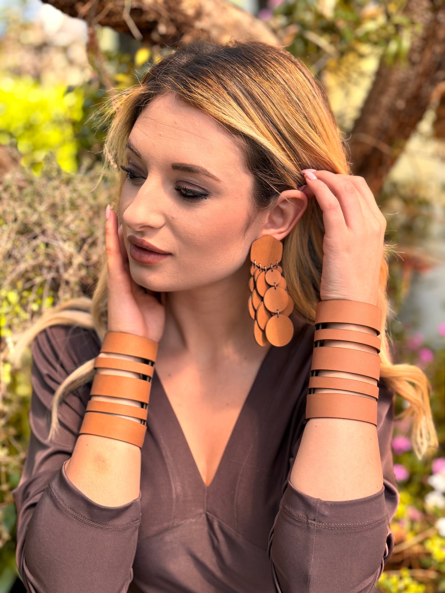 BUBBLES EARRINGS - Matte Reptile Black