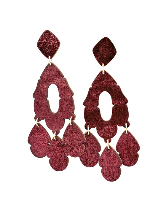 CHANDELIER EARRINGS - Wine