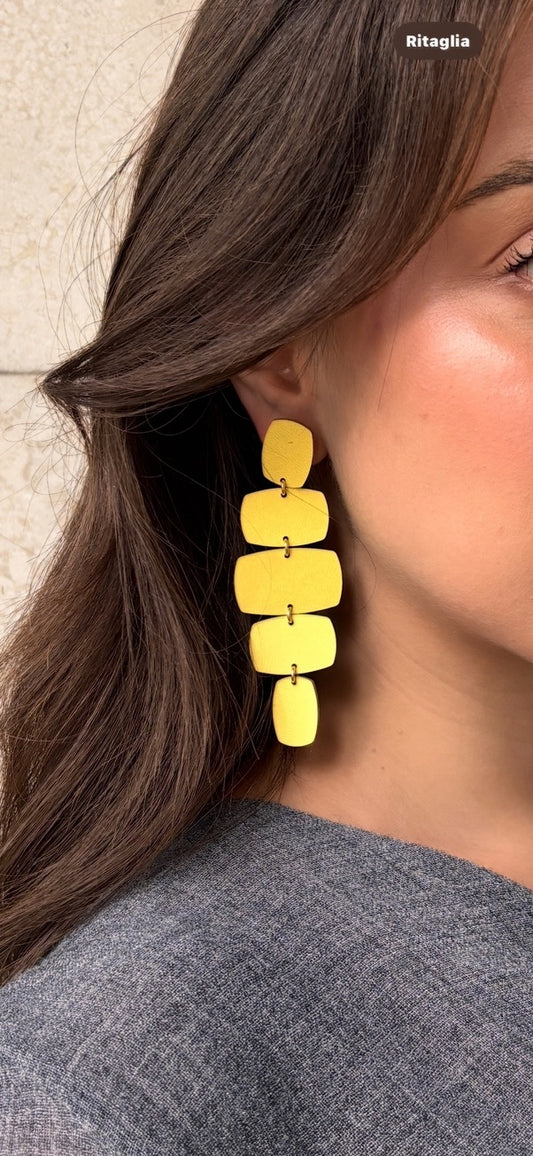 Orecchini RETTANGOLI - Giallo Chiaro