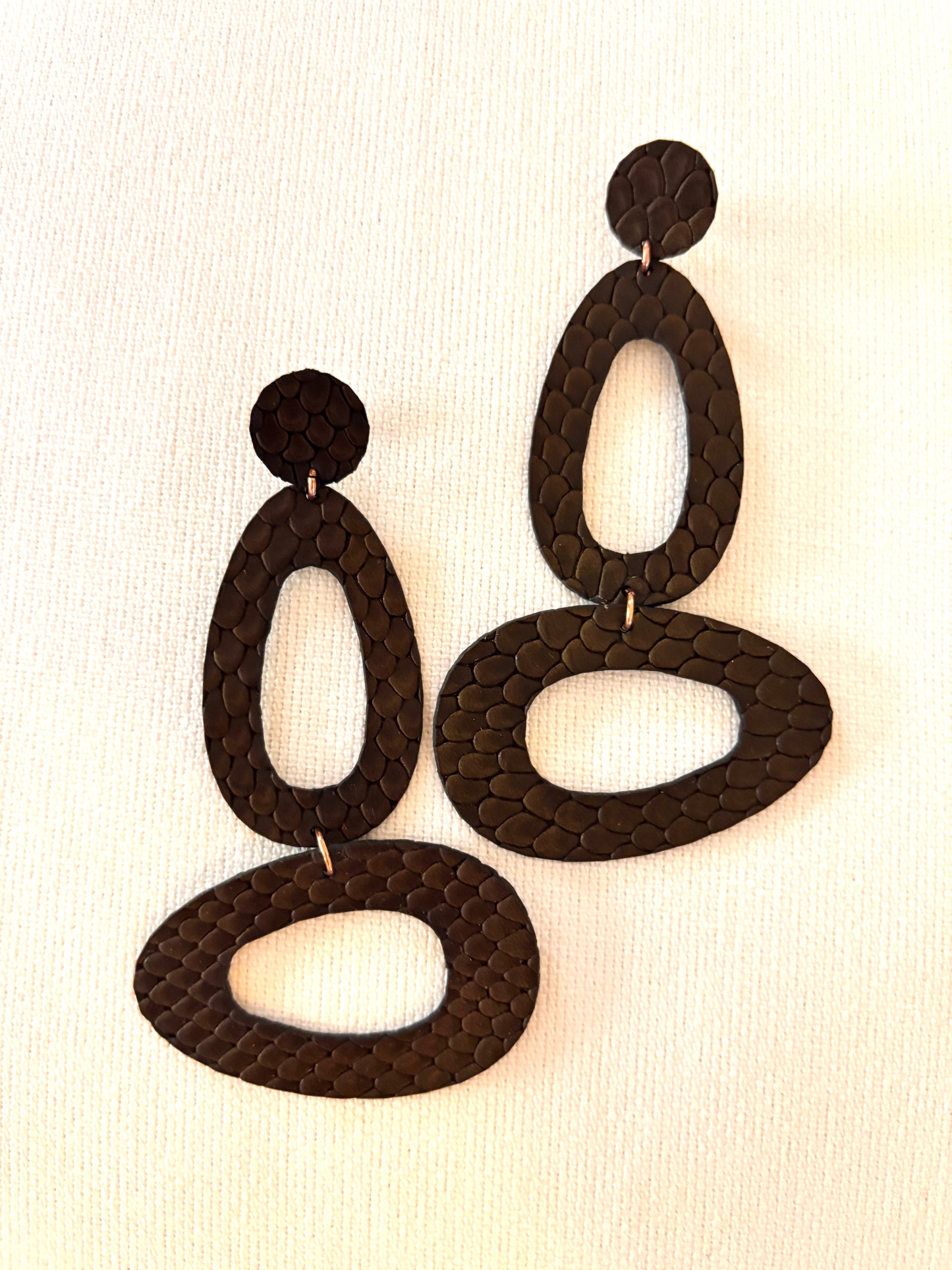 Orecchini SASSO - Marrone Rettile Mat