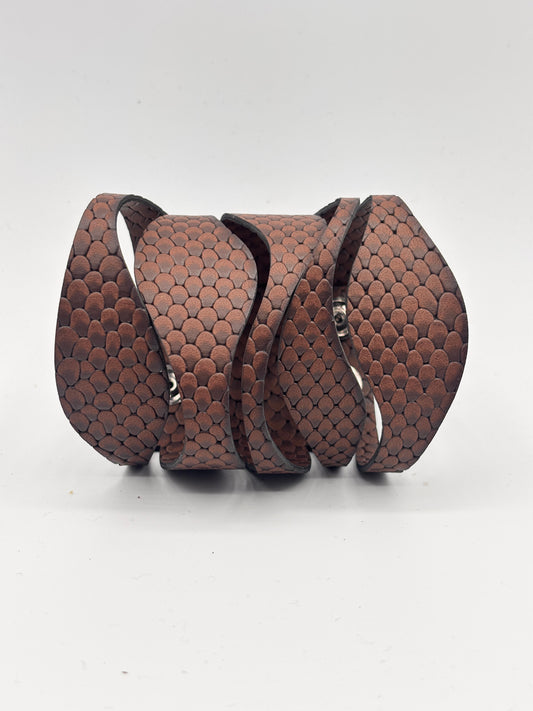 Intreccio Bracelet - Black Reptile Mat