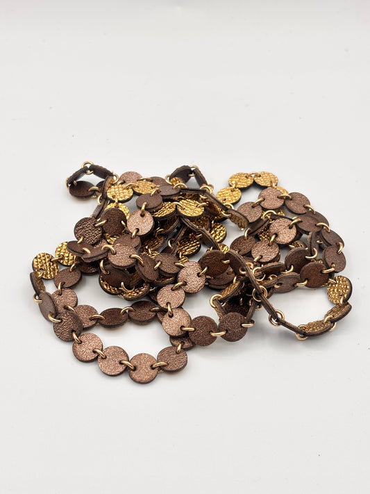 Collana BOLLICINE - Bronzo Cangiante retro Oro Martellato