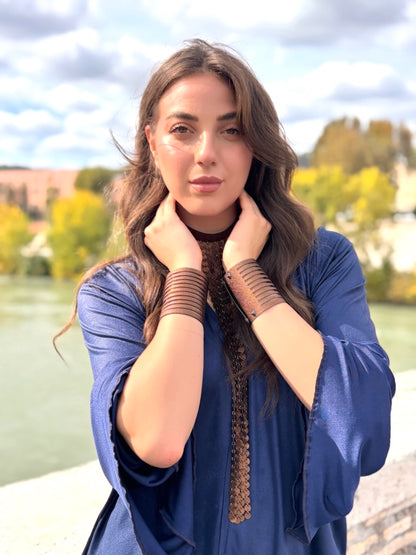 Bracciale NASTRI - Marrone MARTELLATO