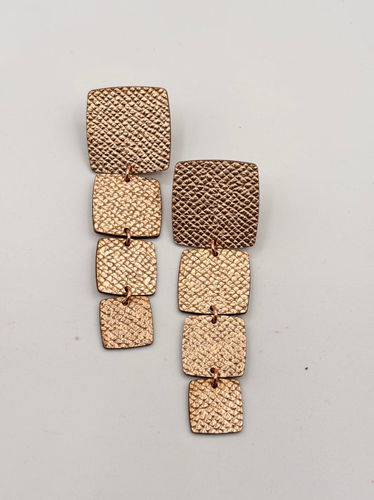 Orecchini DEGRADE' - Oro Rosa Martellato