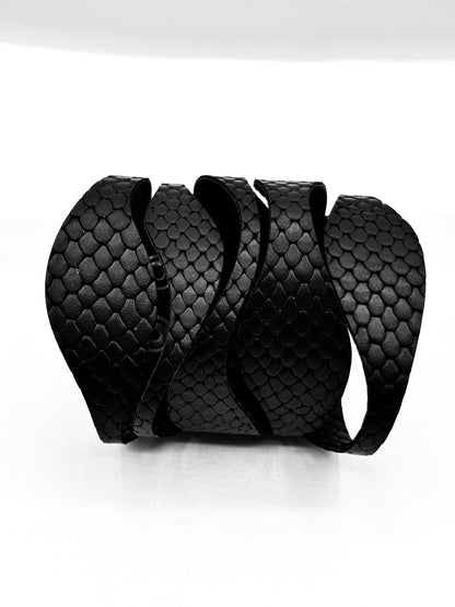 Intreccio Bracelet - Black Reptile Mat