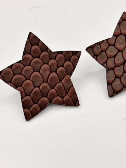 Orecchini STELLA - Marrone Rettile Mat