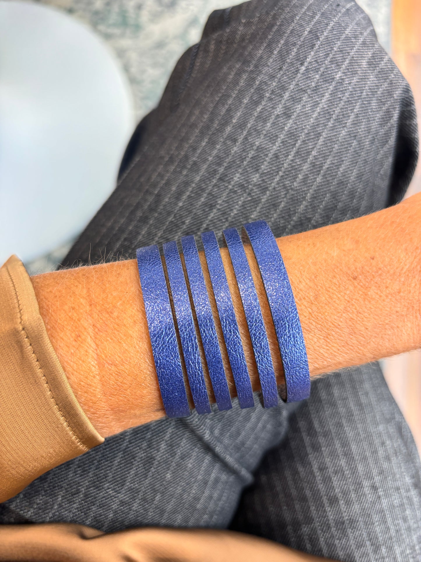 Bracciale NASTRINI - Blu Cangiante